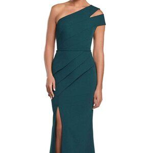 Elegant One Shoulder Teal Dress
